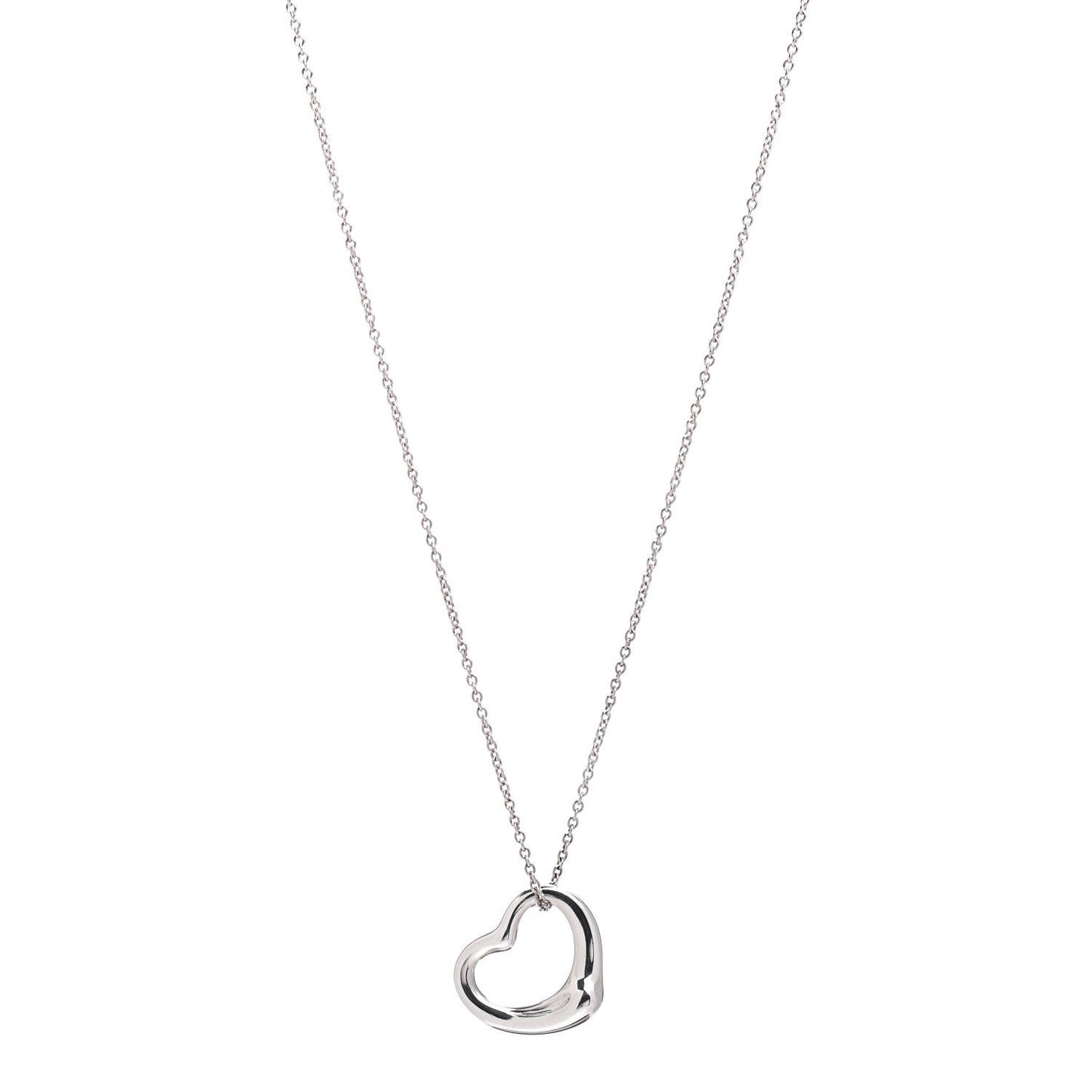 Sterling Silver 22mm Elsa Peretti Open Heart Pendant Necklace