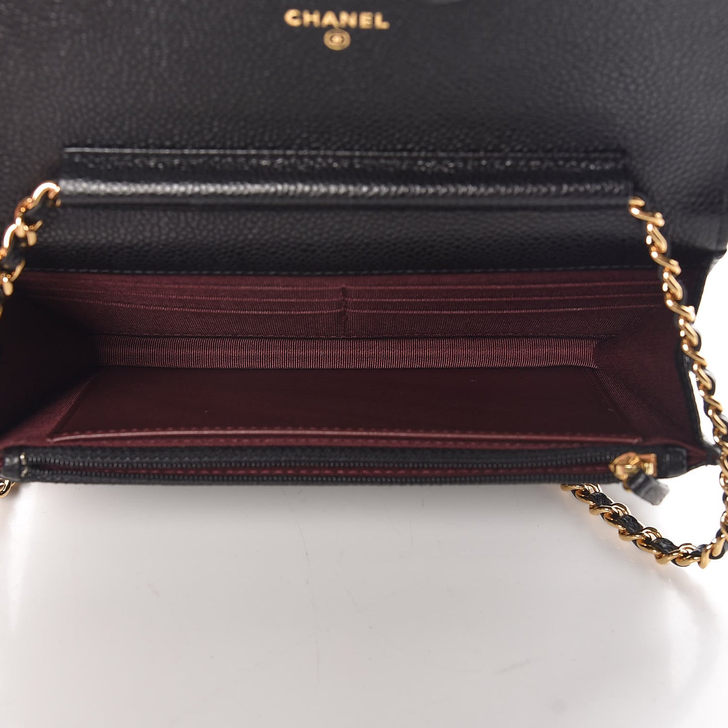Caviar Quilted Wallet On Chain WOC Black