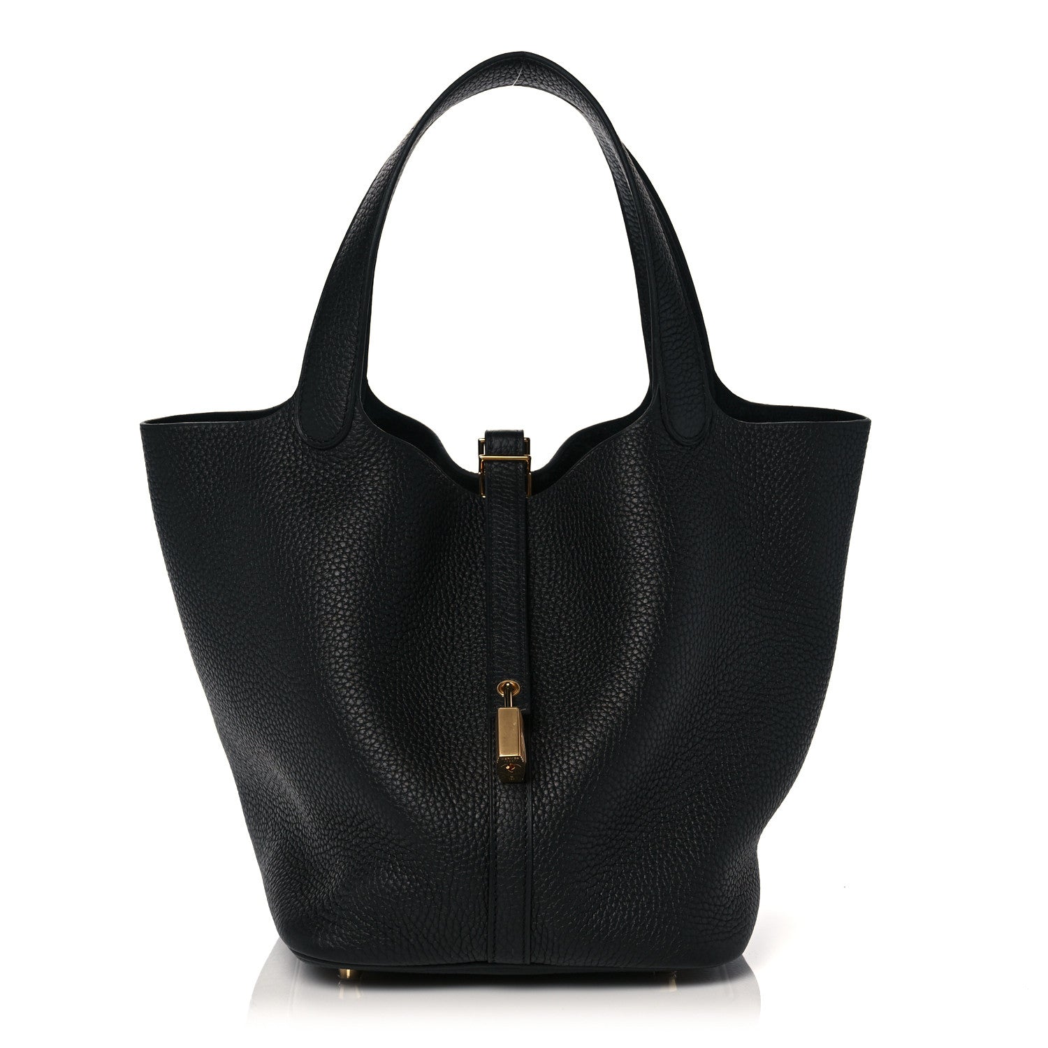 Hermes Taurillon Clemence Picotin Lock 22 MM Black 1 of 9