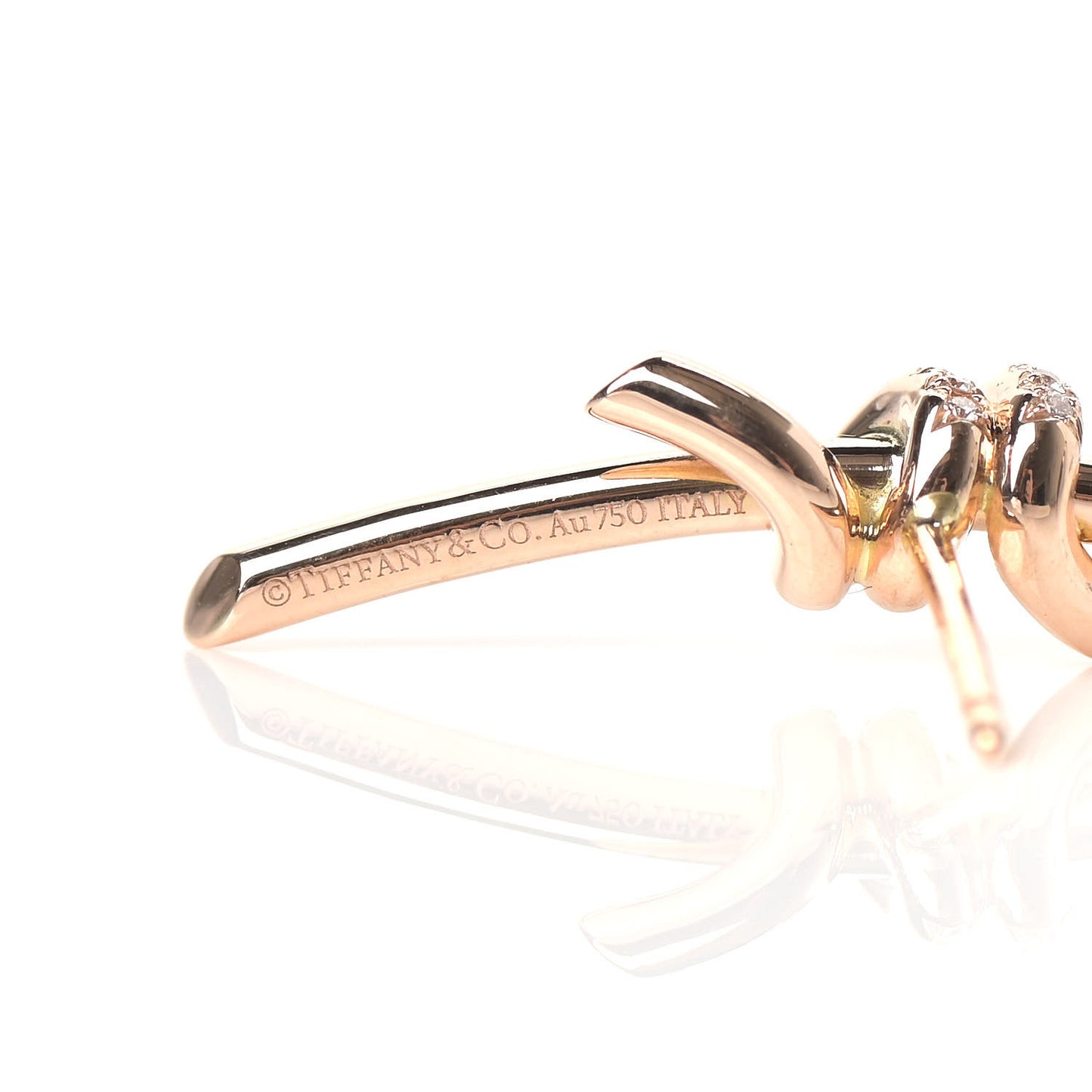 18K Rose Gold Diamond Tiffany Knot Earrings
