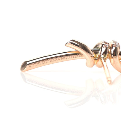 Tiffany 18K Rose Gold Diamond Tiffany Knot Earrings 4 of 5