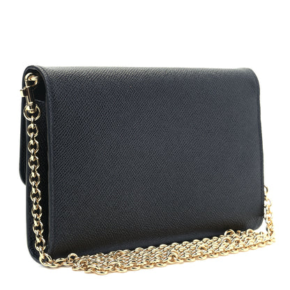 Dolce & Gabbana Dauphine Crystal Wallet On Chain Black 2 of 5