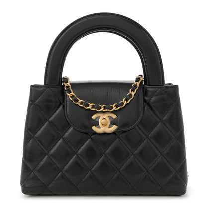 Chanel Shiny Aged Calfskin Quilted Nano Kelly Shopper Black 1 of 11