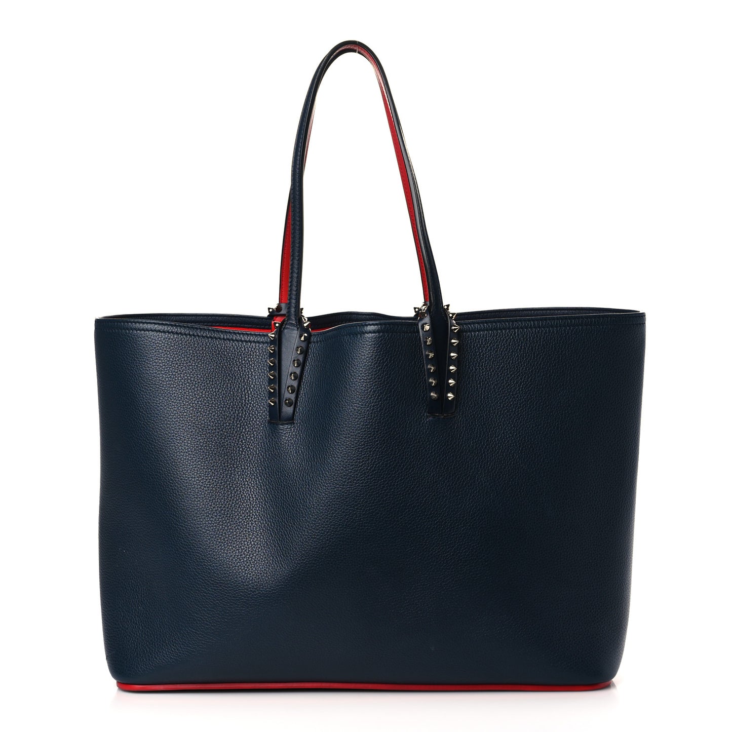 Calfskin Spikes East West Cabata Tote Navy