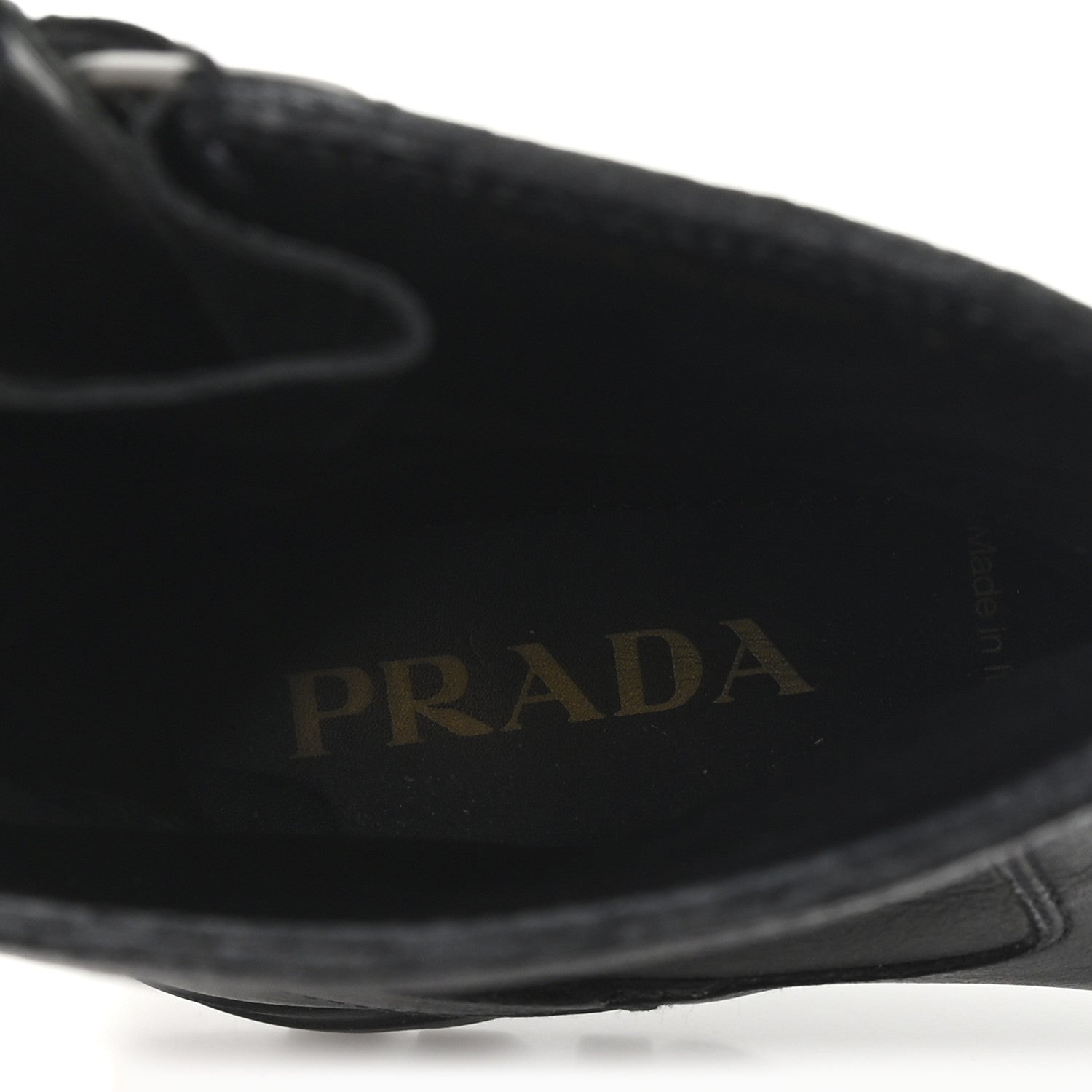 Prada Calfskin Double Buckle Combat Boots 37 Black 8 of 9