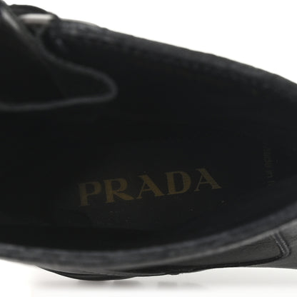 Prada Calfskin Double Buckle Combat Boots 37 Black 8 of 9