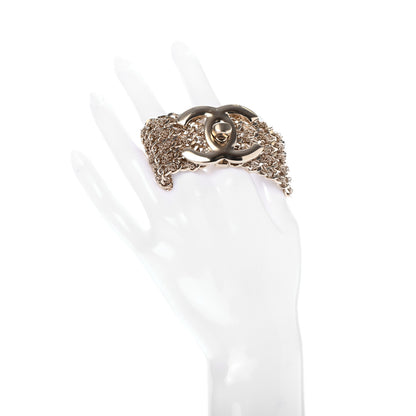 Chanel Metal CC Turnlock Multistrand Chain Bracelet Gold Gold 2 of 4
