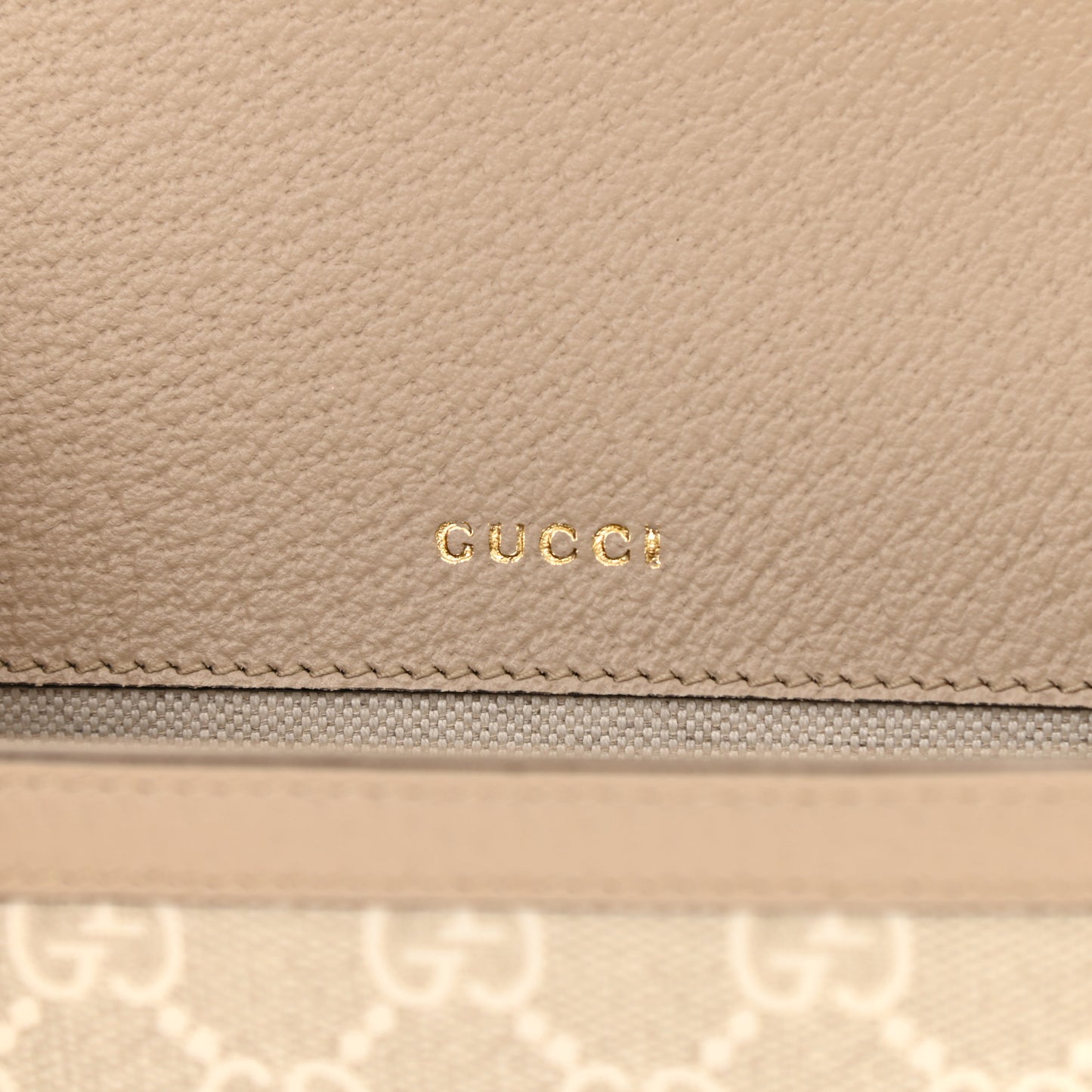 GG Supreme Monogram Textured Dollar Calfskin Web Mini Horsebit 1955 Shoulder Bag Beige Mystic White Oatmeal