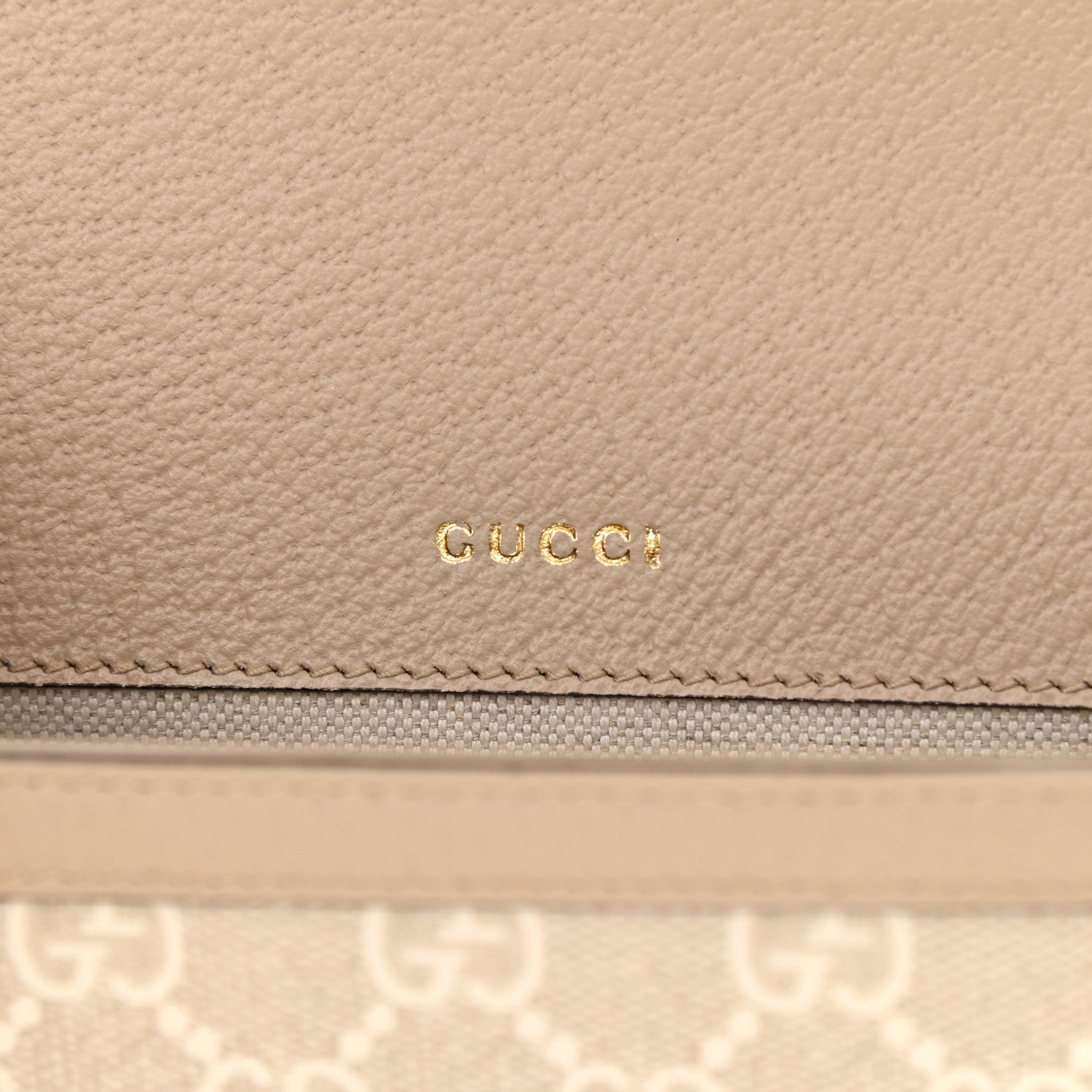 Gucci GG Supreme Monogram Textured Dollar Calfskin Web Mini Horsebit 1955 Shoulder Bag Beige Mystic White Oatmeal 6 of 9