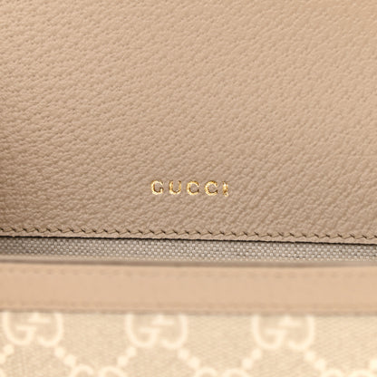 Gucci GG Supreme Monogram Textured Dollar Calfskin Web Mini Horsebit 1955 Shoulder Bag Beige Mystic White Oatmeal 6 of 9