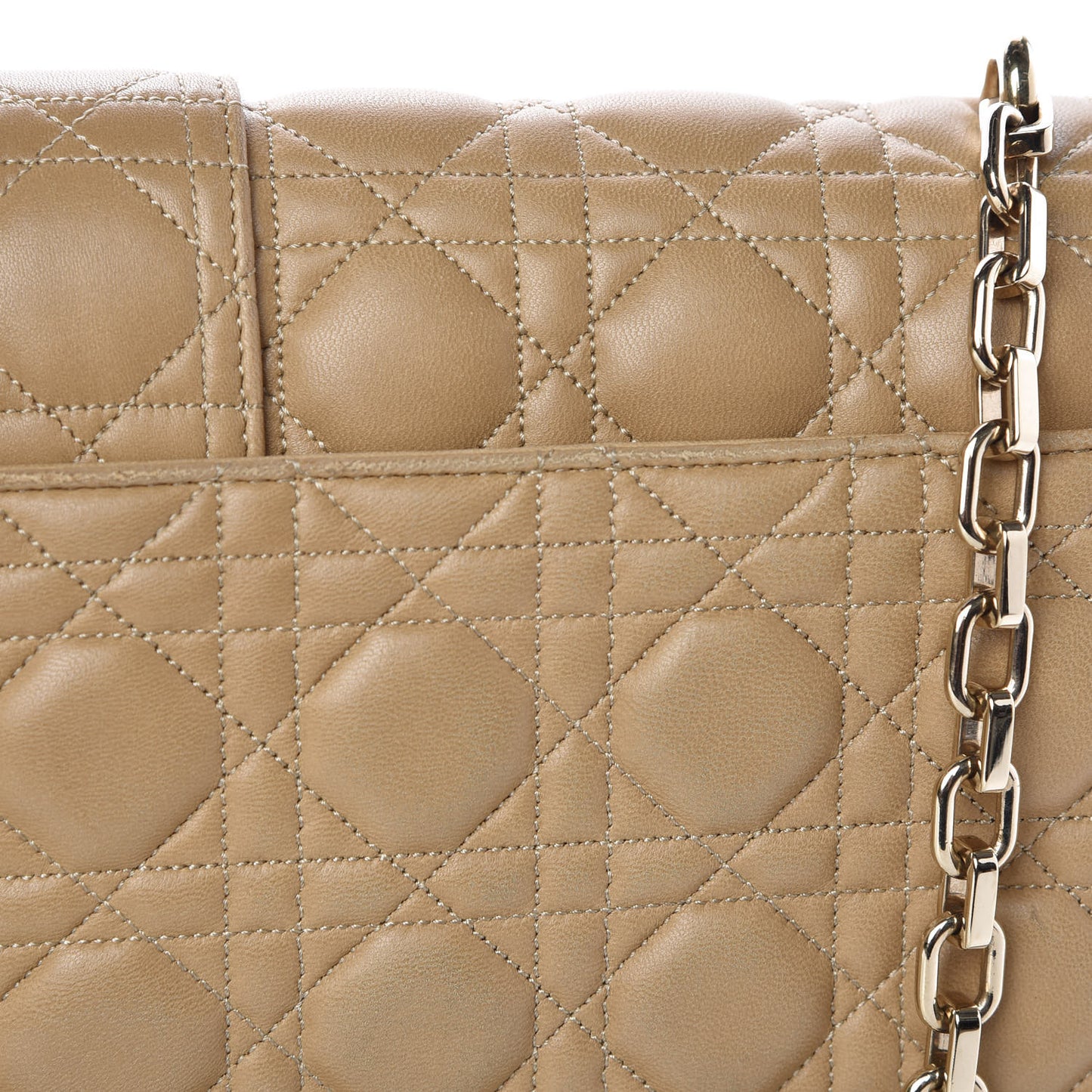 Lambskin Cannage Large Miss Dior Flap Beige