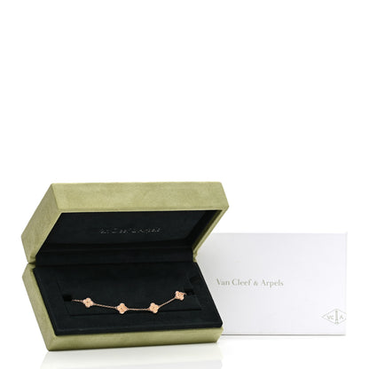 Van Cleef & Arpels 18K Rose Gold 6 Motifs Sweet Alhambra Bracelet 6 of 6
