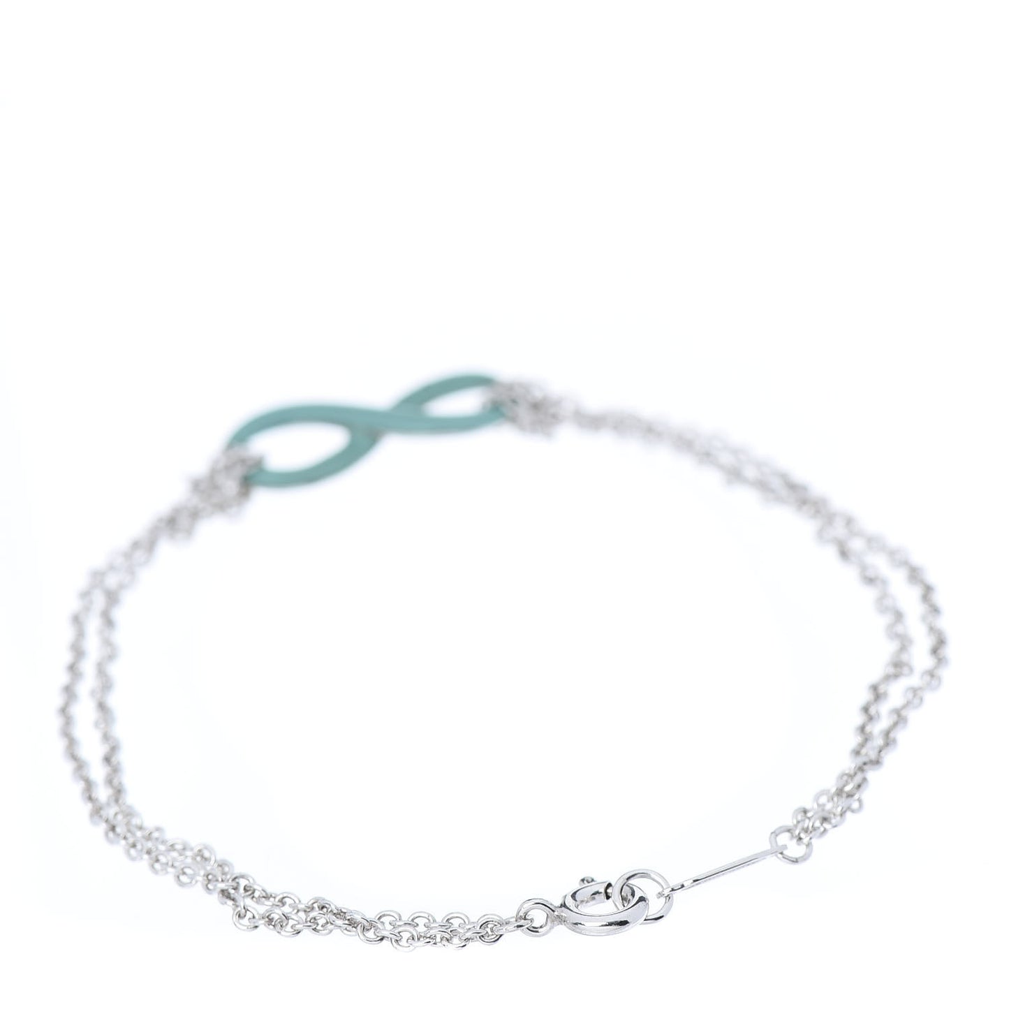 Sterling Silver Enamel Infinity Bracelet Blue