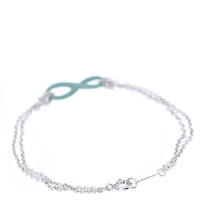 Tiffany Sterling Silver Enamel Infinity Bracelet Blue 3 of 6