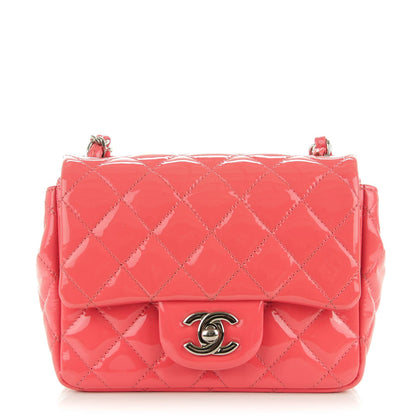 Chanel Patent Quilted Mini Square Flap Pink 1 of 8