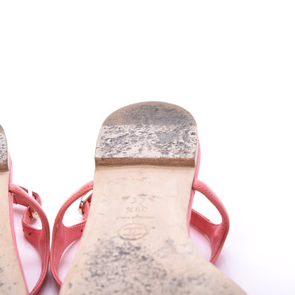 Chanel Lambskin Chain CC Thong Sandals 39.5 Pink 12 of 14