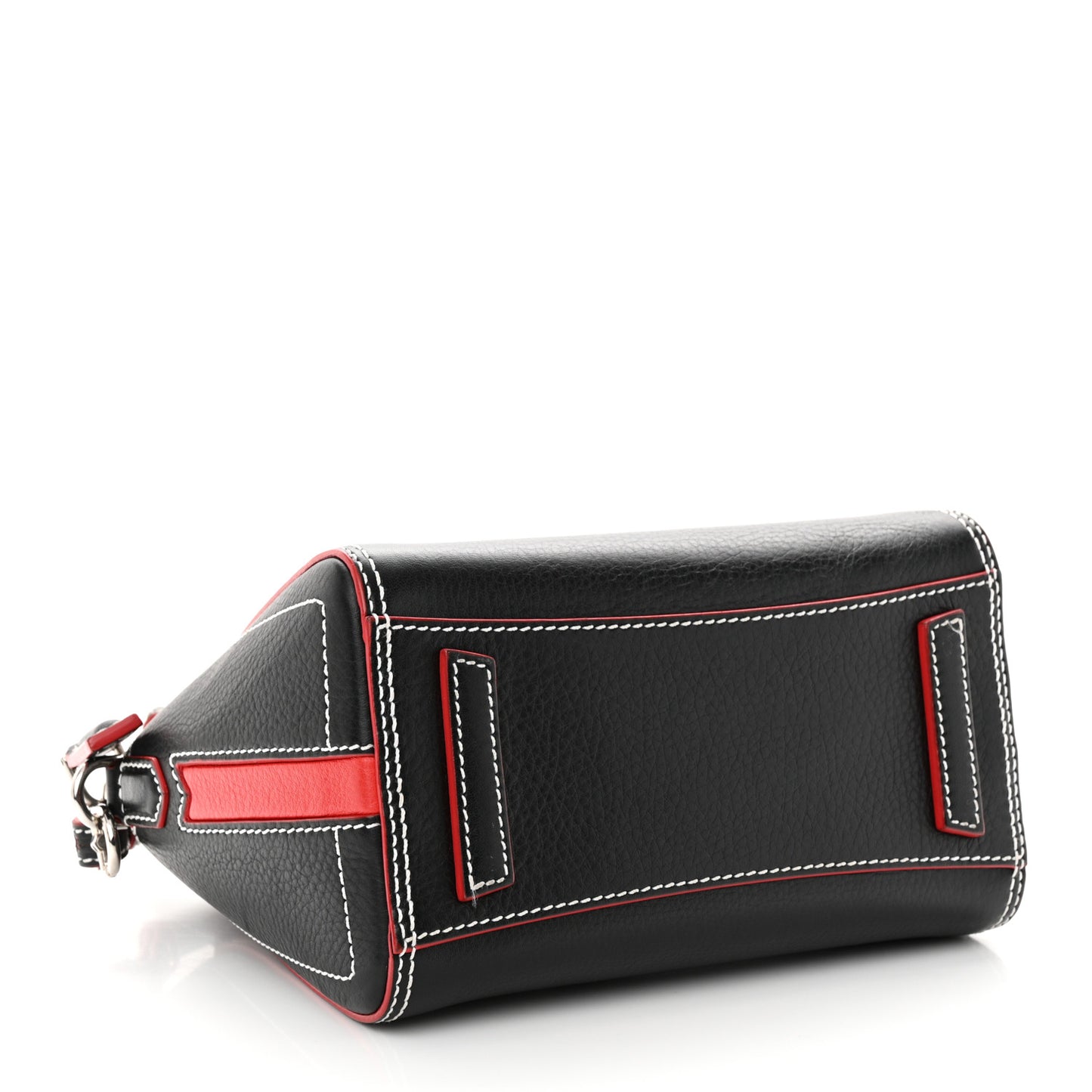 Calfskin Bi-Color Topstitch Mini Antigona Black Red
