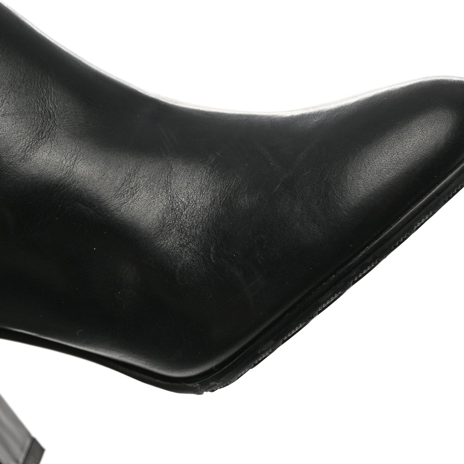 Chanel Calfskin Tall CC Boots 37.5 Black 10 of 11