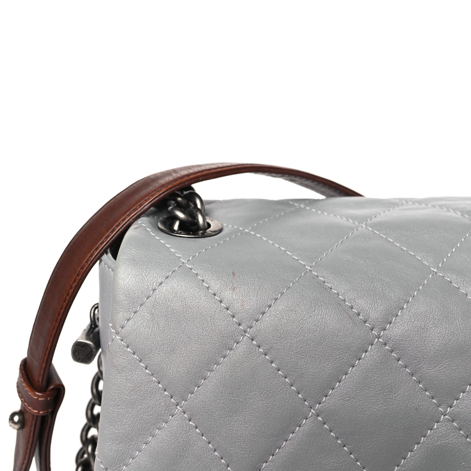 Chanel Calfskin Large Country Chic Flap Grey 10 of 10