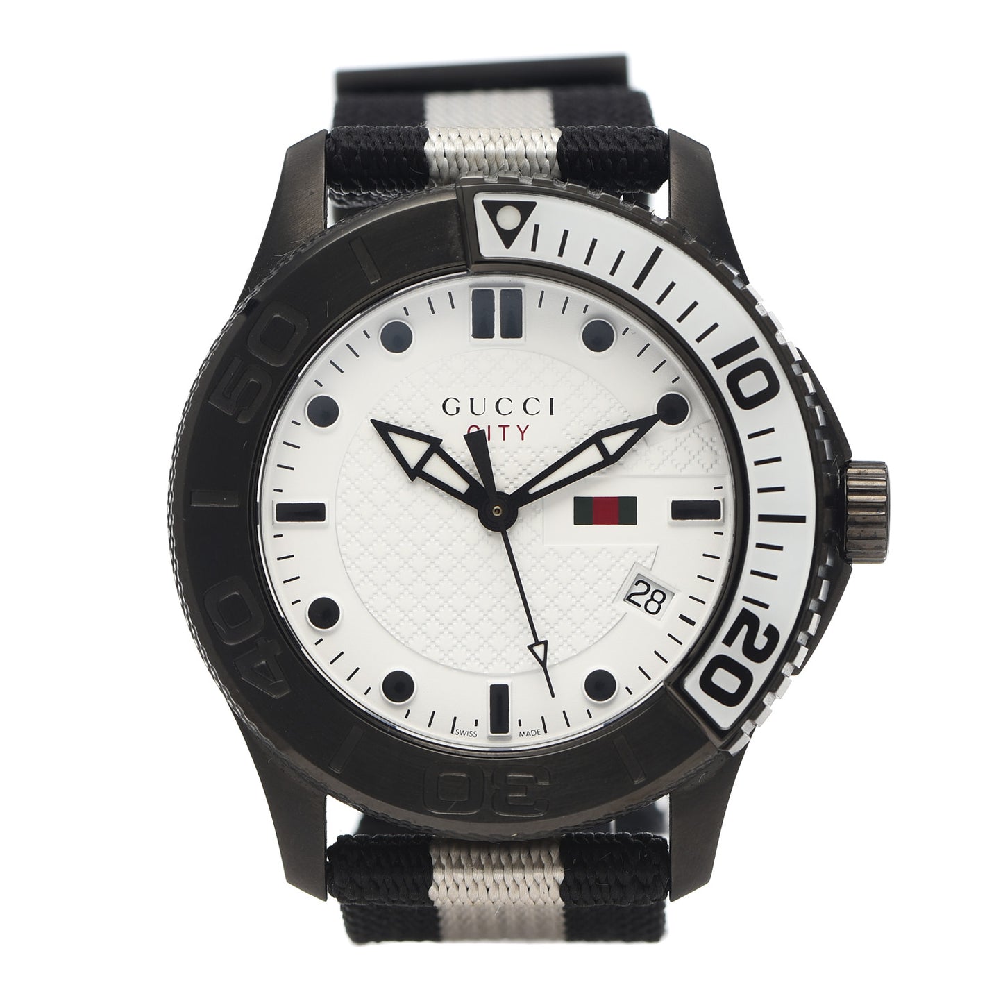 Stainless Steel Nylon 44mm Sport Quartz Watch Black