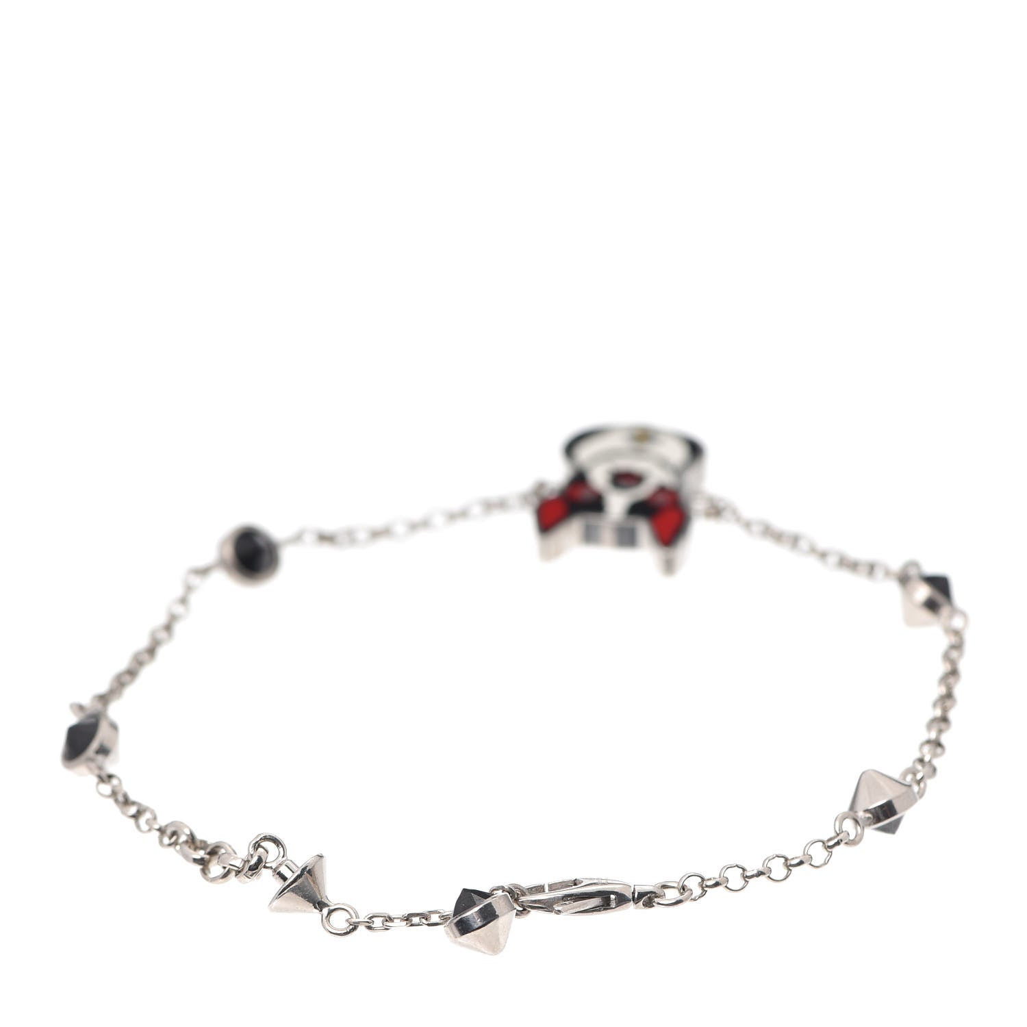 Gucci Sterling Silver Black Spinel Enamel Orso Bracelet 3 of 4