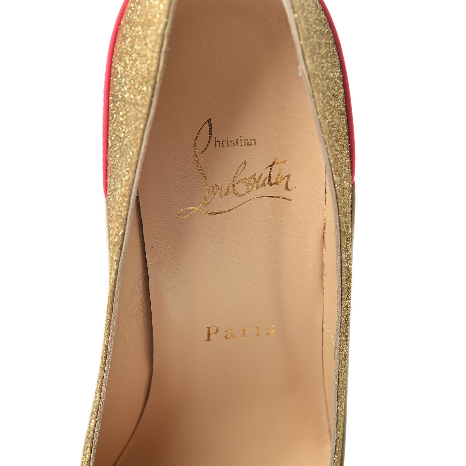 Christian Louboutin Jazz Calf Mini Glitter Tucsick 100 Pumps 37 White Gold 6 of 12
