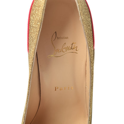 Christian Louboutin Jazz Calf Mini Glitter Tucsick 100 Pumps 37 White Gold 6 of 12