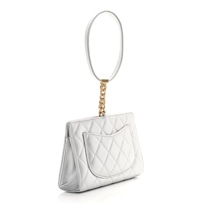 Chanel Metallic Calfskin Quilted Evening By The Sea Clutch Silver 3 of 11