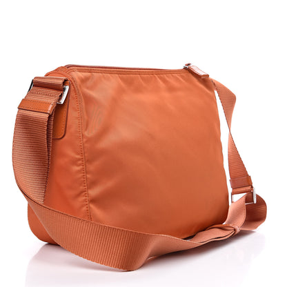 Prada Nylon Vela Flat Messenger Bag Papaya 3 of 13