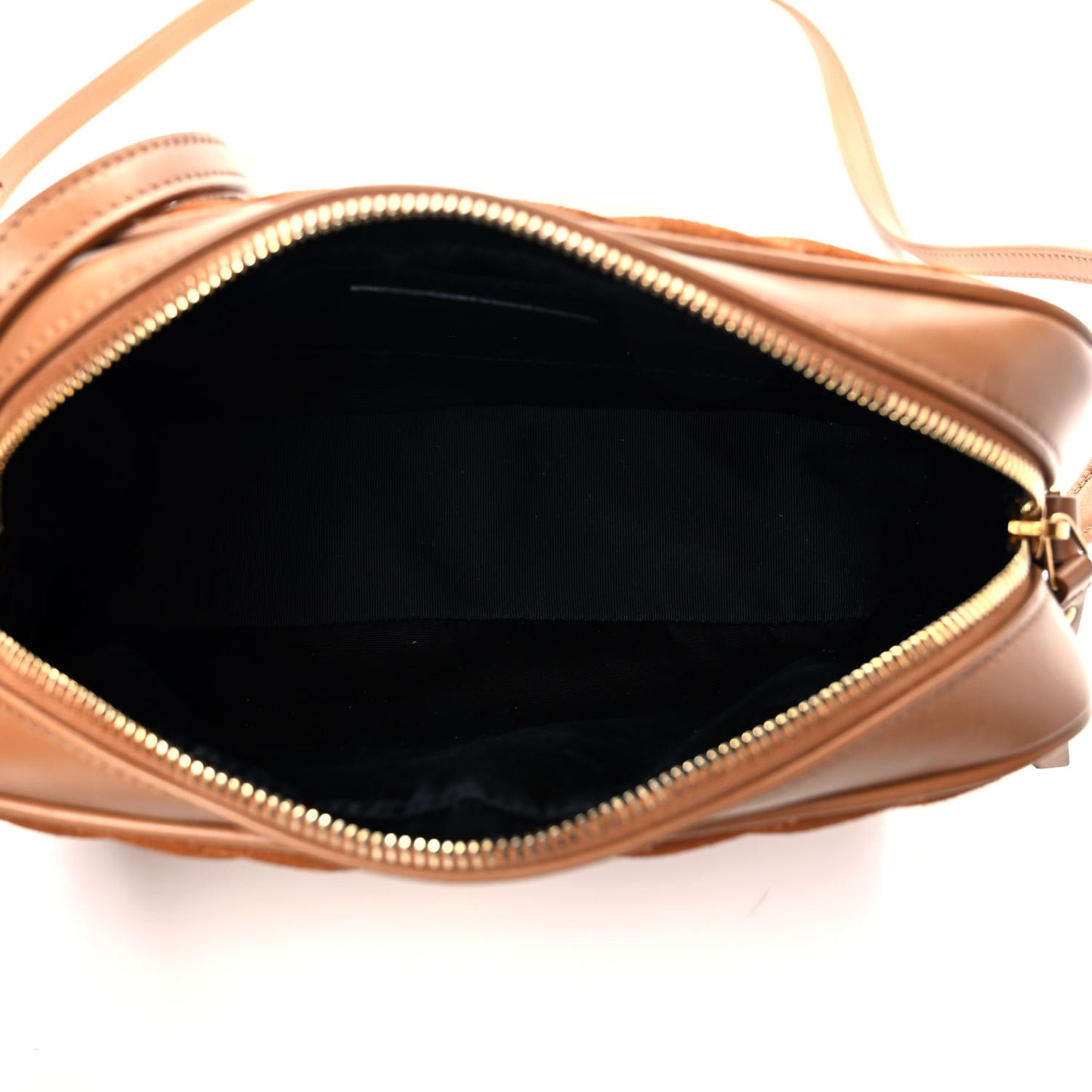 Suede Matelasse Monogram Lou Camera Bag Cinnamon