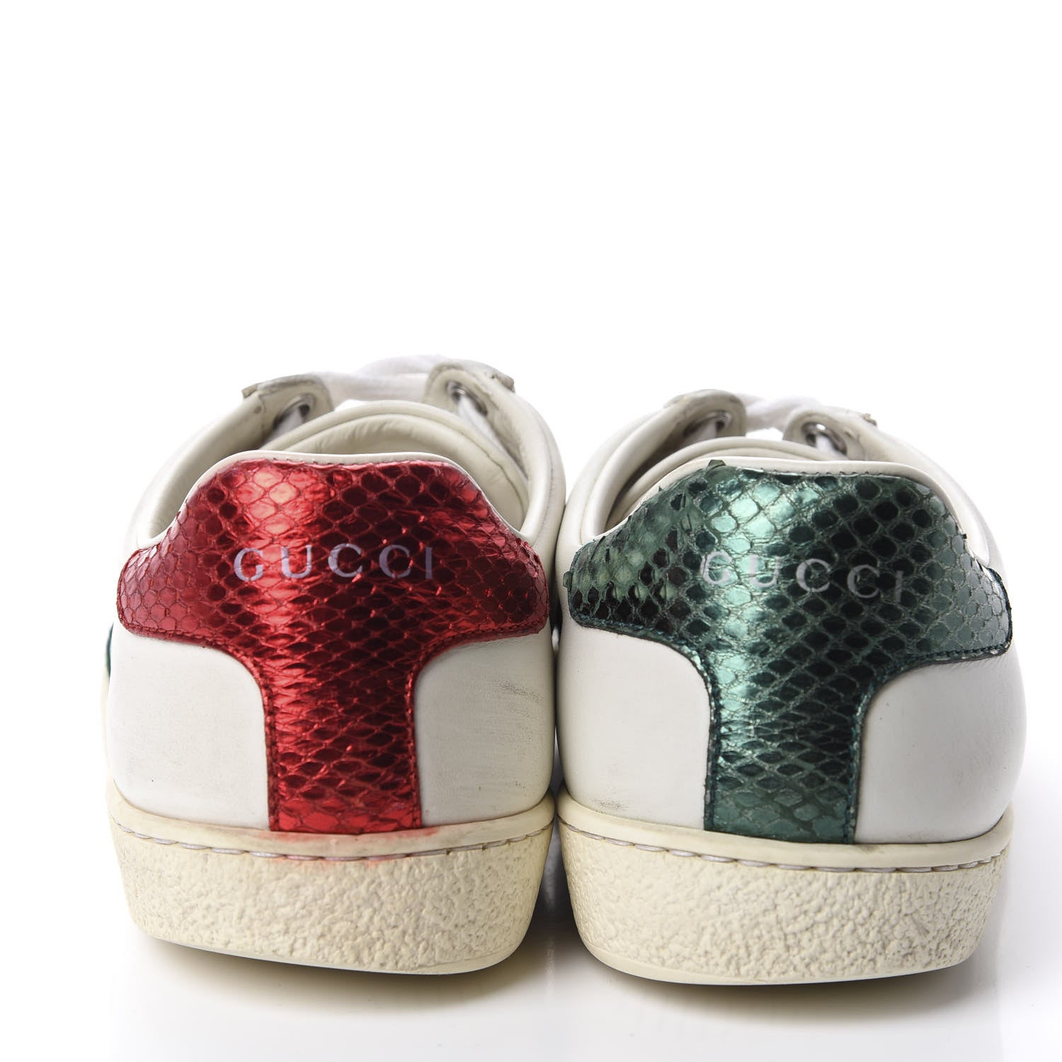 Gucci Calfskin Ayers Bee Embroidered Womens Ace Sneakers 35 White Green 5 of 12