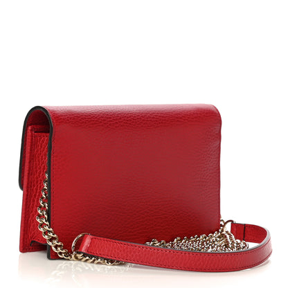 Gucci Dollar Calfskin Interlocking G Chain Wallet Red 3 of 9