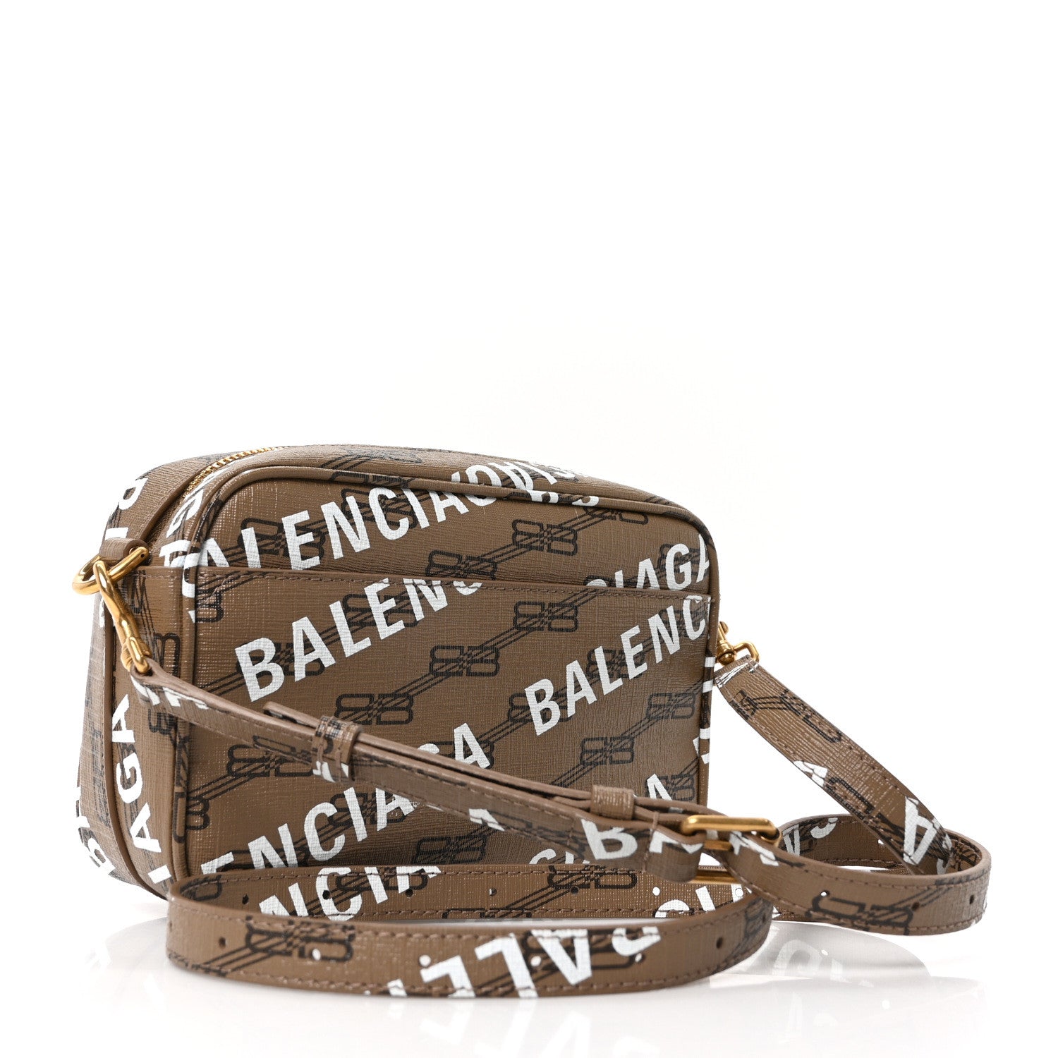 Balenciaga Coated Canvas BB Monogram Allover Logo Small Camera Bag Beige Brown Black 3 of 10