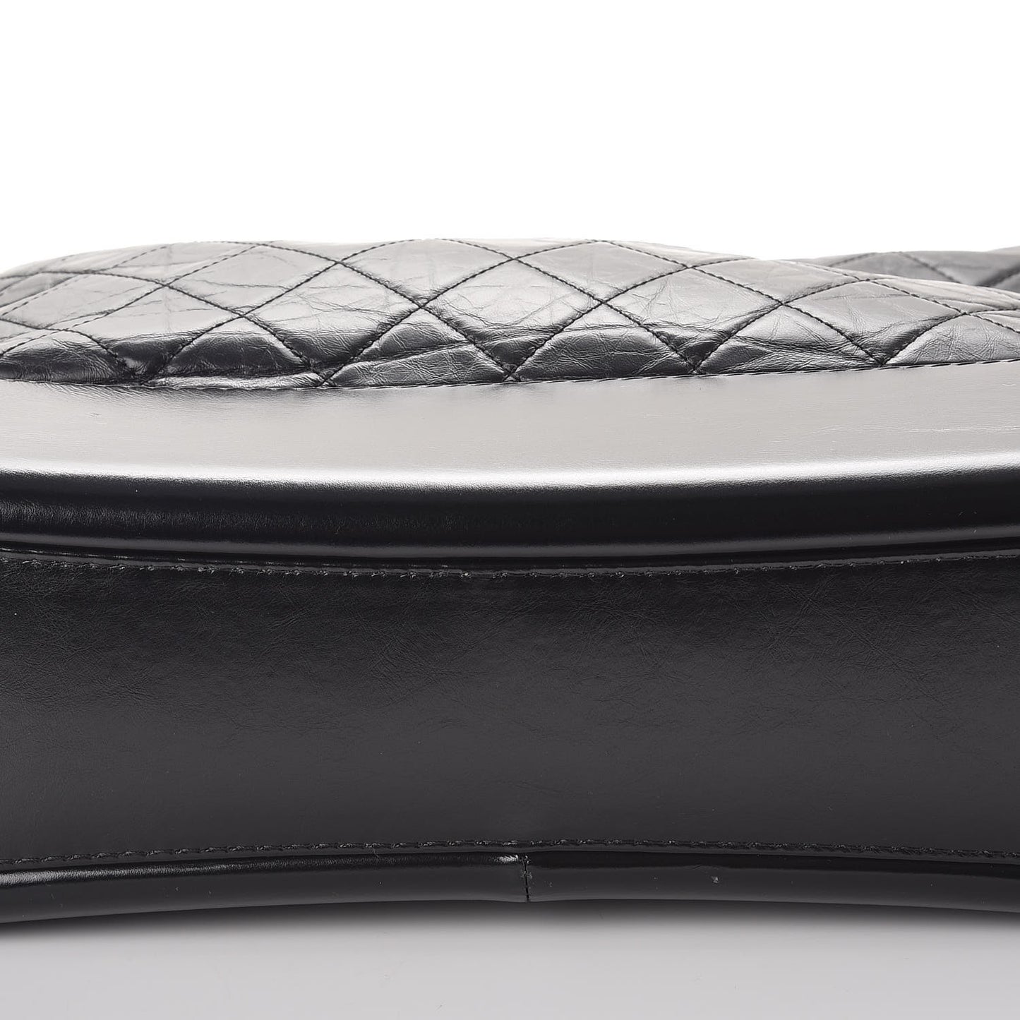 Aged Calfskin Quilted Large Gabrielle Hobo Black