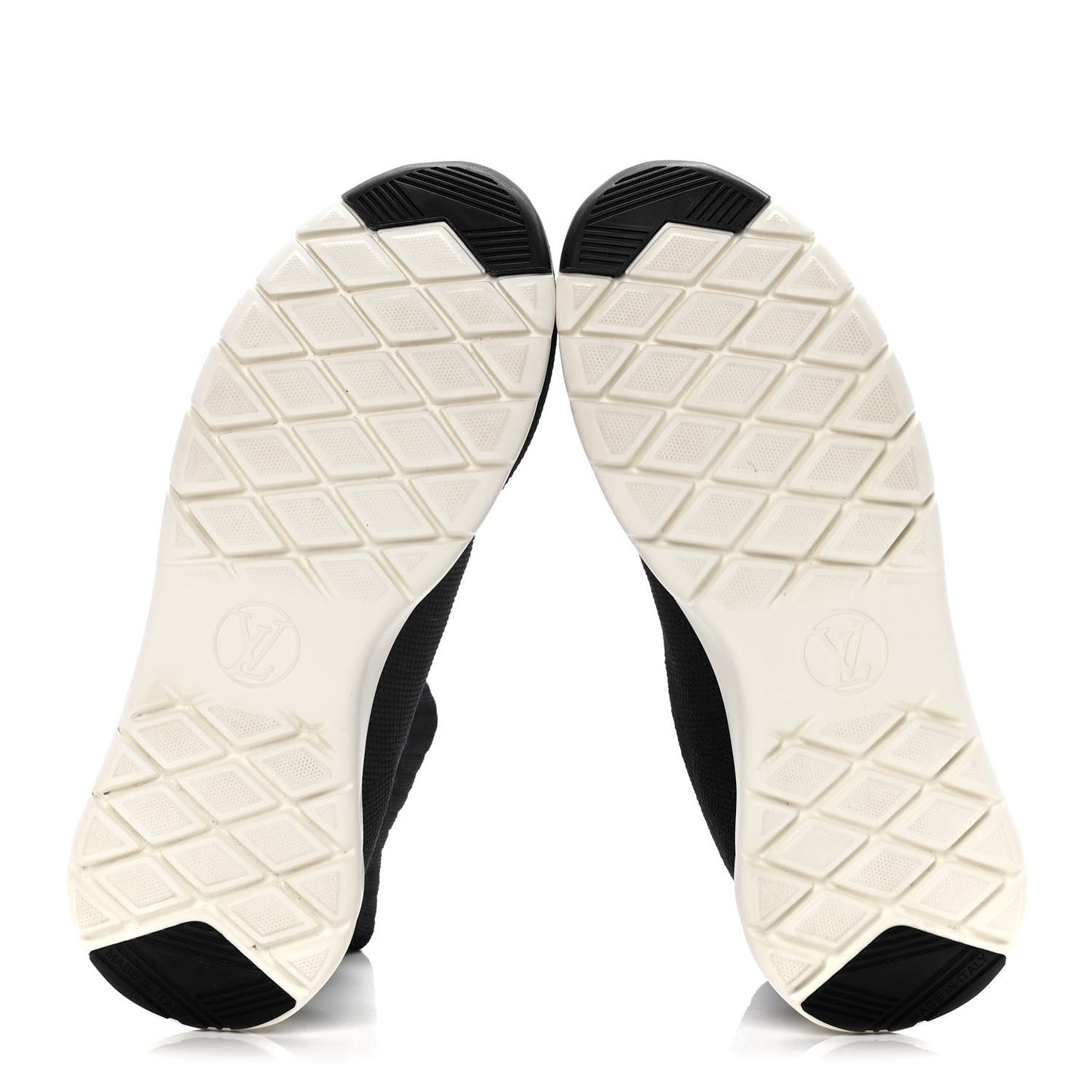 Stretch Fabric LV Black Heart Sock Sneaker 39 Black