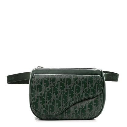 Christian Dior Galaxy Calfskin Oblique World Tour Saddle Belt Bag Green 1 of 13