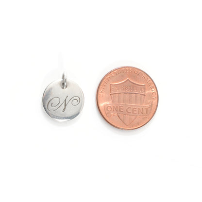 Tiffany Sterling Silver Initial N Disc 2 of 3