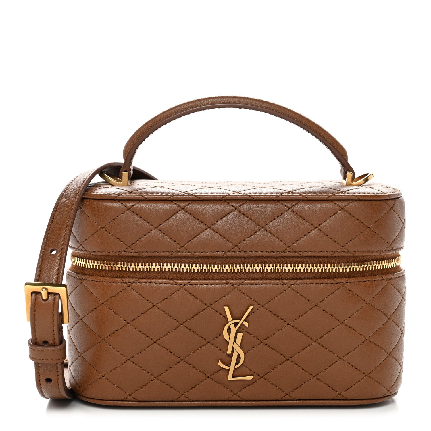 Saint Laurent Lambskin Quilted Mini Gaby Vanity Case Fox 1 of 11