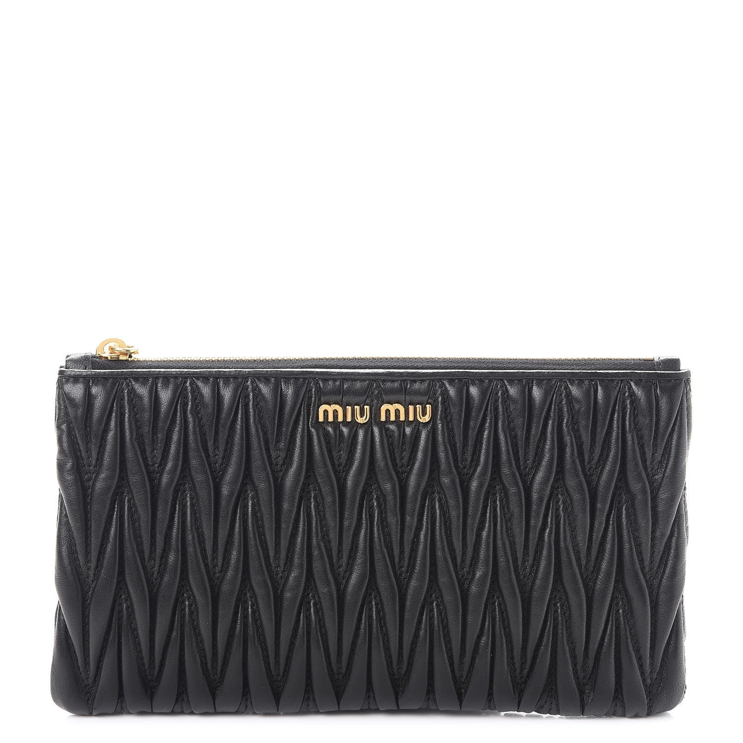 Miu Miu Nappa Matelasse Lux Pouch Nero Black 1 of 9