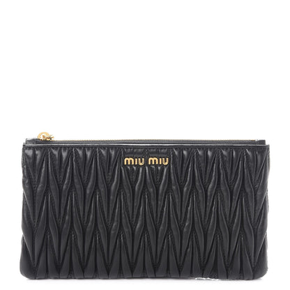 Miu Miu Nappa Matelasse Lux Pouch Nero Black 1 of 9