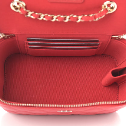 Chanel Caviar Quilted Small Vanity Case With Chain Red 5 of 9