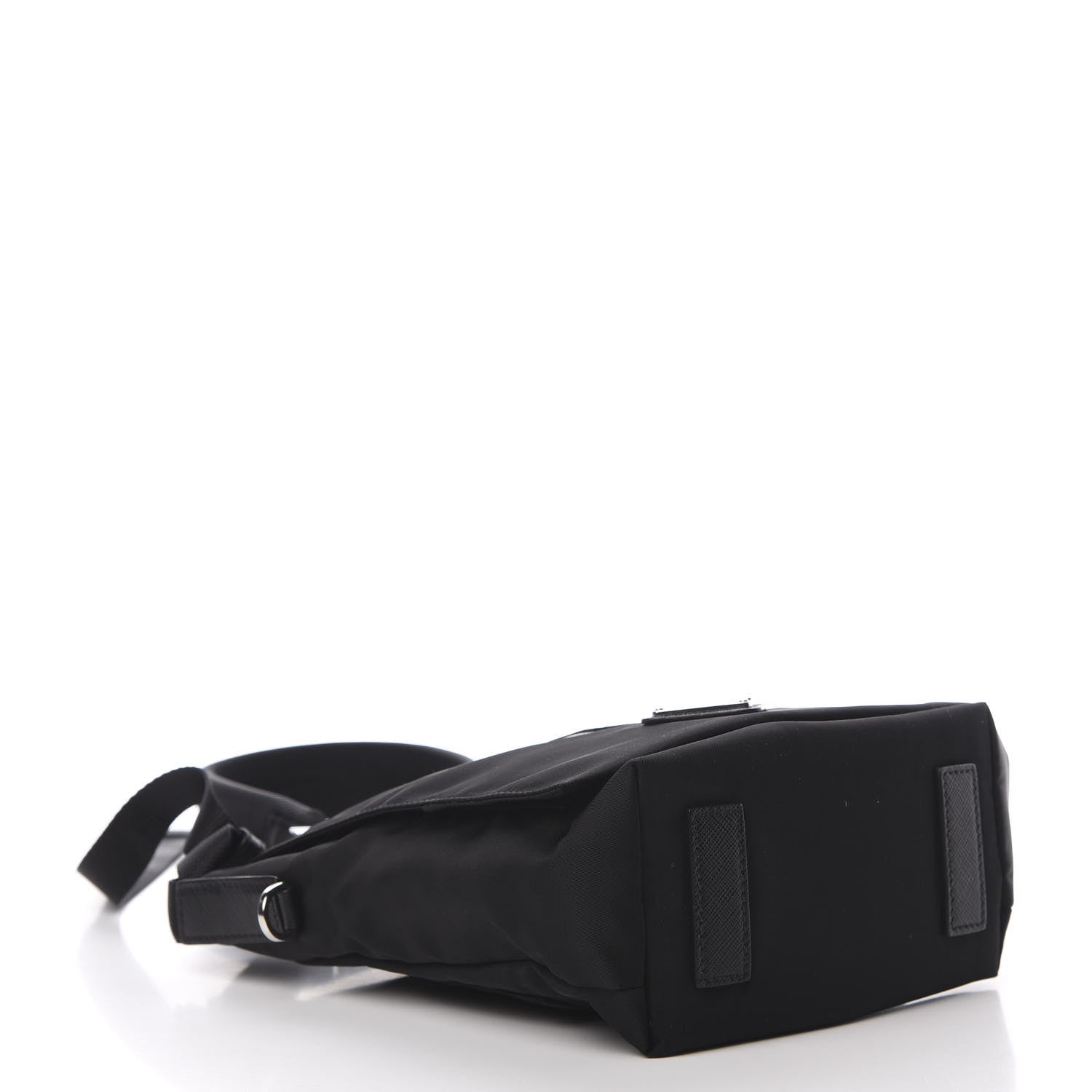 Prada Tessuto Nylon Saffiano Racing Logo Flat Messenger Bag Black 4 of 11