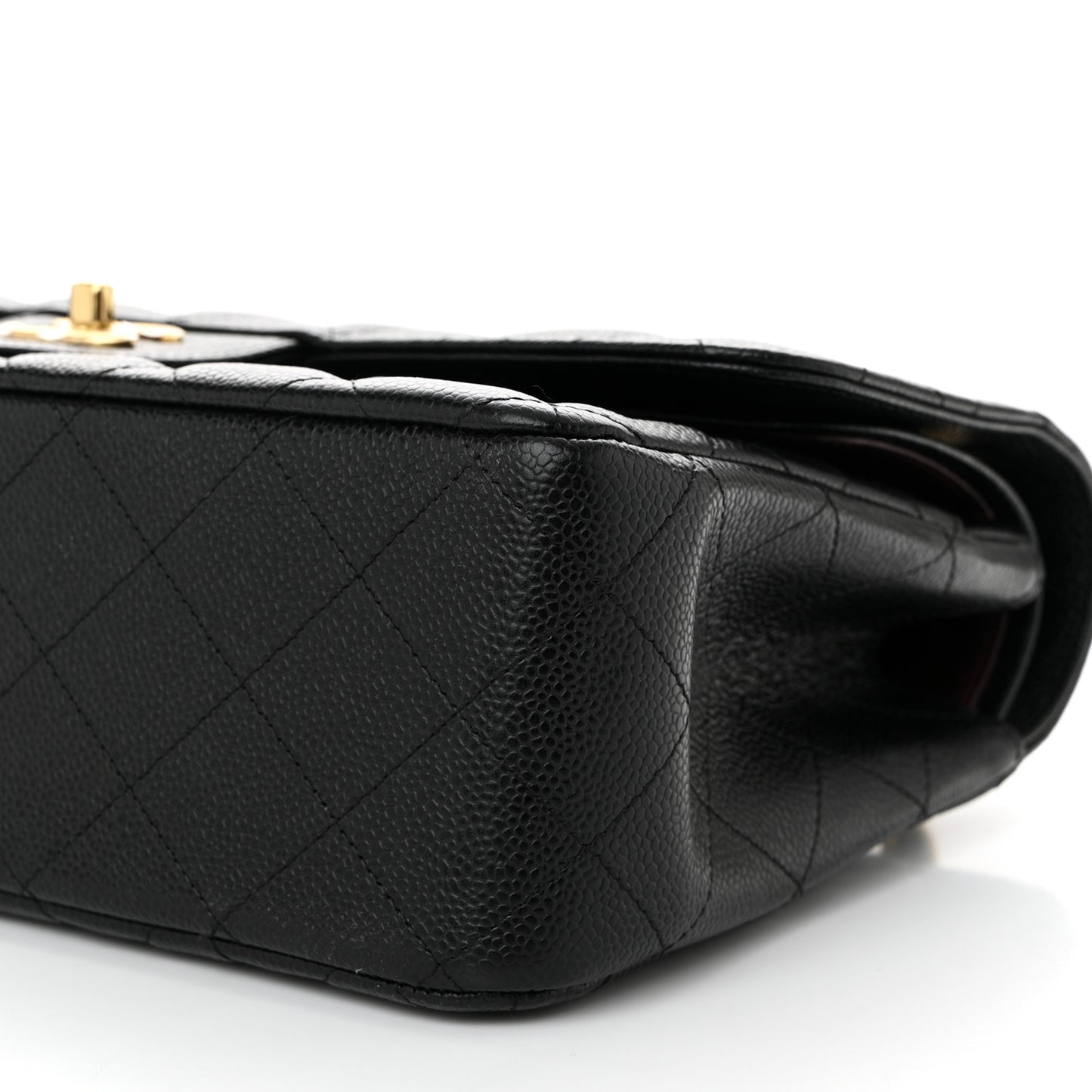 Caviar Quilted Jumbo Double Flap Black
