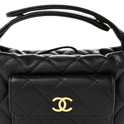 Chanel Caviar Quilted Polly Pocket Pouch Hobo Black 7 of 9