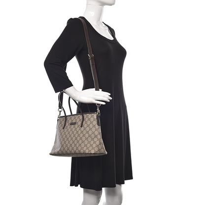Gucci GG Supreme Monogram Small Zippered Tote Dark Brown 2 of 10