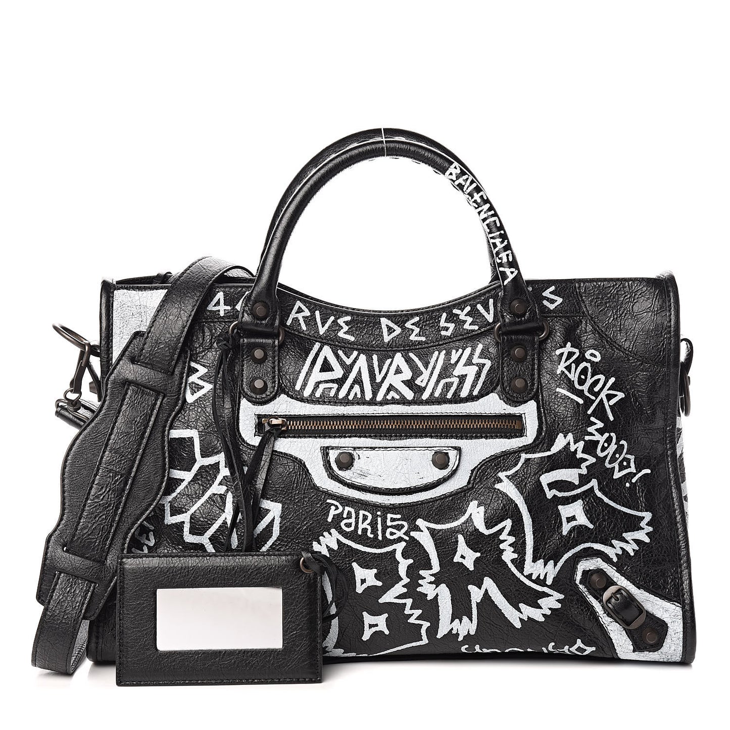 Agneau Arena Graffiti All Over Classic Hardware City Black White