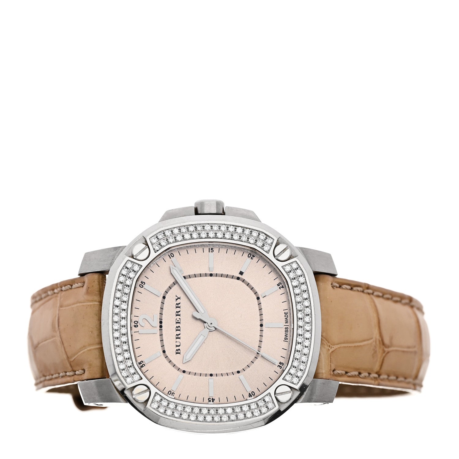 Burberry Stainless Steel Alligator Diamond Bezel 38mm The Britain Quartz Watch Champagne BBY1400 2 of 4
