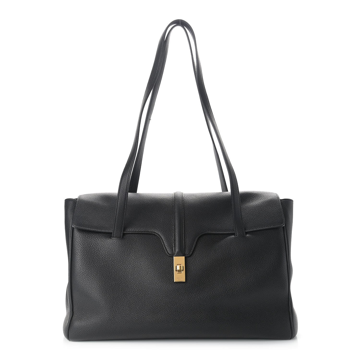 Celine Grained Calfskin Large Soft 16 Bag Black 1 of 10