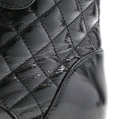 Chanel Shiny Calfskin Quilted Lace Up Combat Boots 39 Black 11 of 12