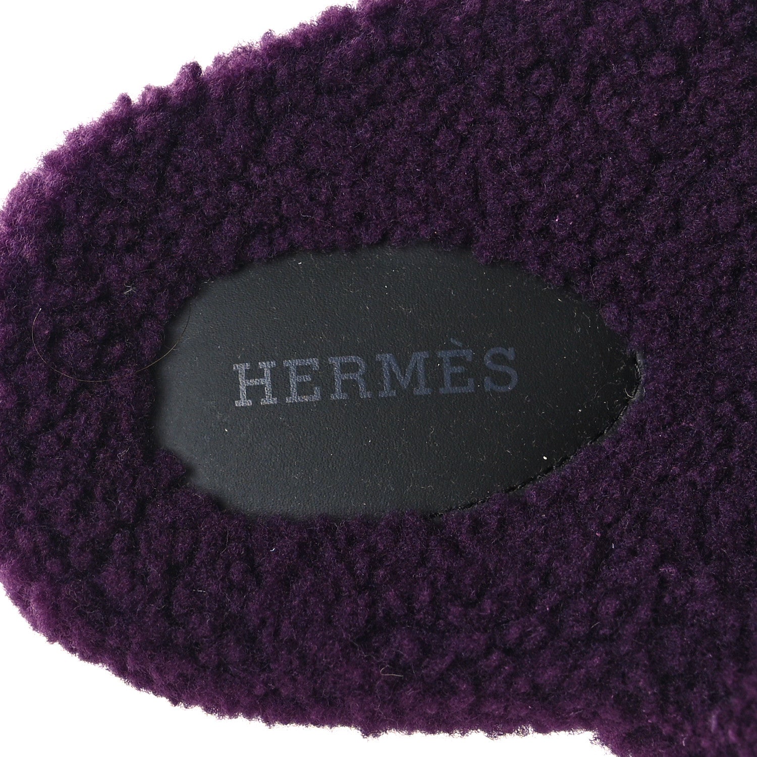 Hermes Woolskin Womens Chypre Sandals 38 Violet Fonce 7 of 8